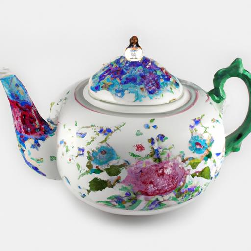 Schwartzberg China Teapot Decorated By Tiffen Products Inc